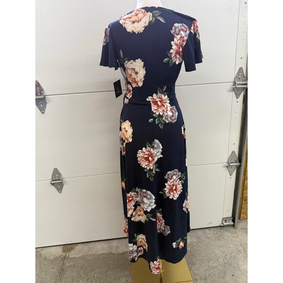 *NWT* Fortune + Ivy Irene Faux Wrap High Lo Brushed Knit Midi Dress Size Small - Picture 3 of 7